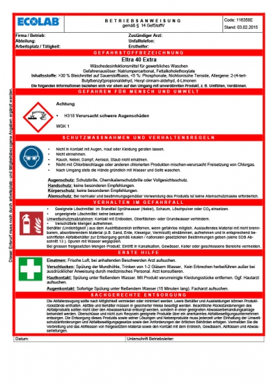 ECOLAB Healthcare - Download - Betriebsanweisungen
